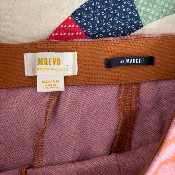 Anthropologie Maeve the Margot Kick-Flare Pants in Pink Print Size Medium - Picture 5 of 5